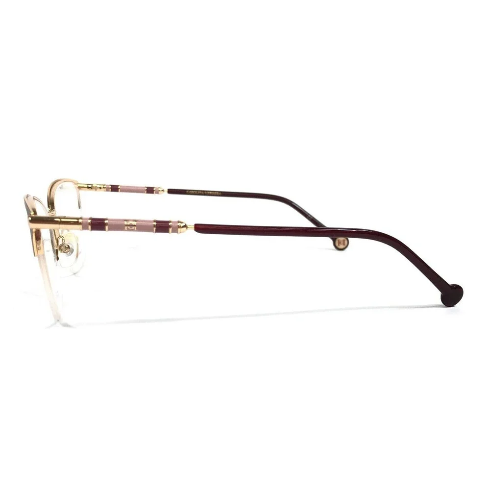 Carolina Herrera Eyeglasses Frames CH0033 NOA Gold Burgundy Cat Eye 53-17-145